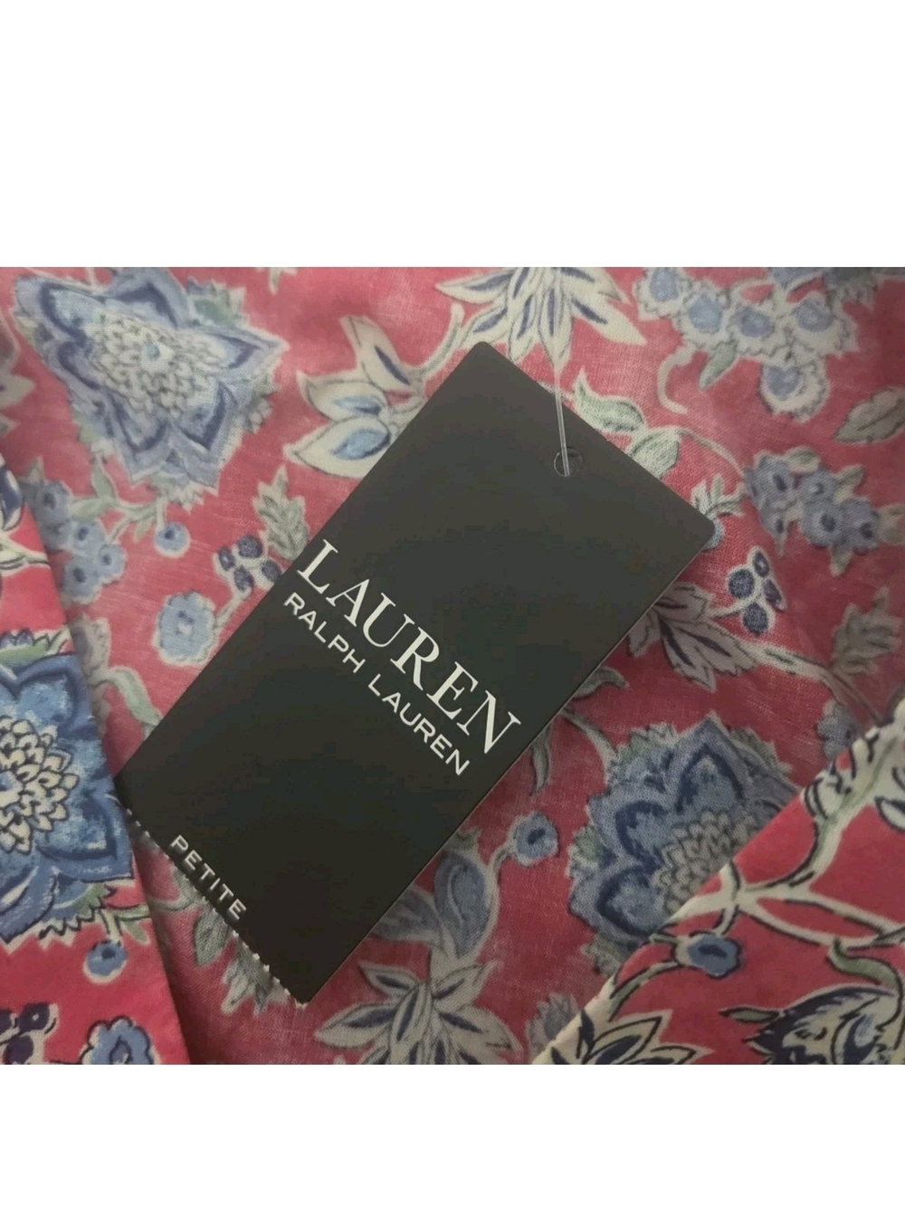 Lauren Ralph Lauren Pink Blue Floral Cropped Pant Pajamas 2 Piece Set Petite S - Picture 9 of 9